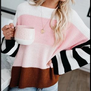 Vici Abigail Contrast Striped Sweater